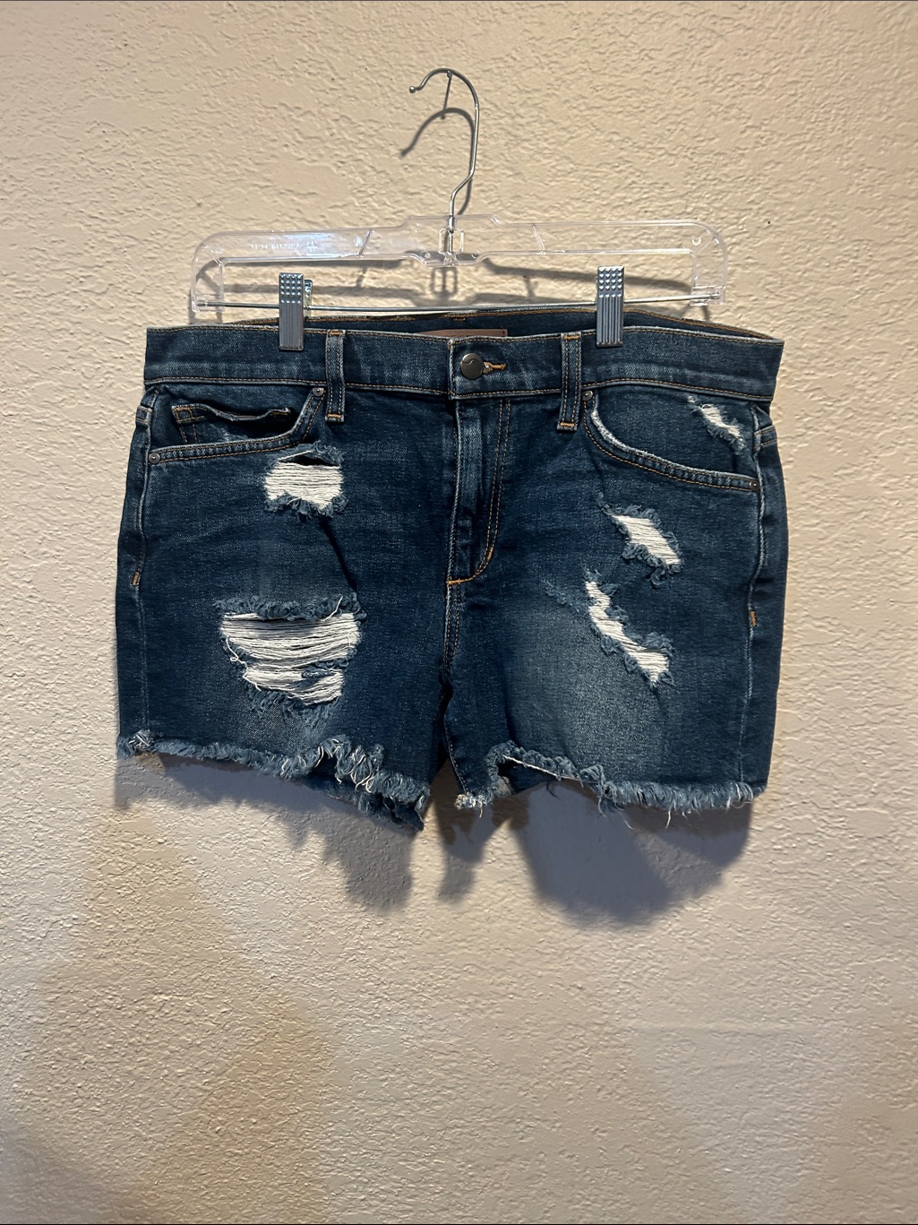 Joe's Jeans Dark Blue Distressed Denim Cutoff Shorts